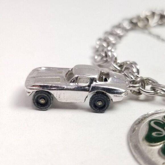 Vintage Sterling Silver Double Link Chain Charm Bracelet with 6 Charms, Estate - Picture 3 of 12